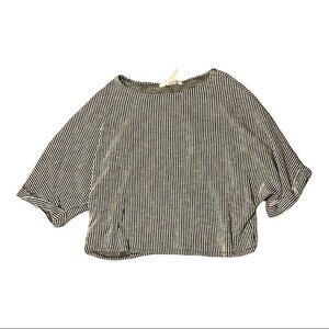 Black Striped Crop Top Caution to the Wind M